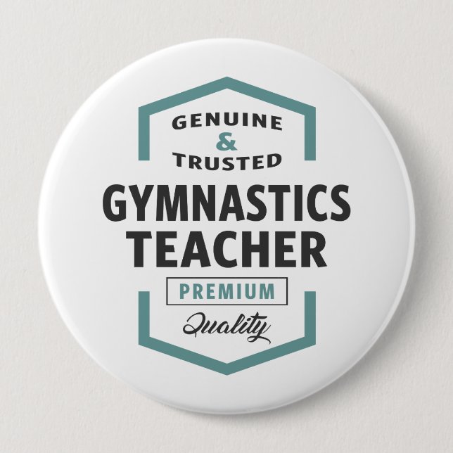 Gymnastik Lehrer Logo Geschenke. Button (Vorderseite)