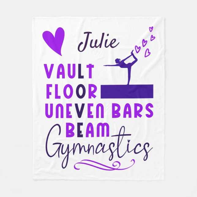 Gymnastik Liebe Vault Floor Uneven Bars Beam Fleecedecke (Vorderseite)