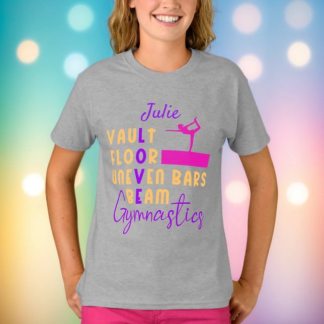 Gymnastik Liebe Vault Floor Uneven Bars Beam T-Sh T-Shirt (Von Creator hochgeladen)