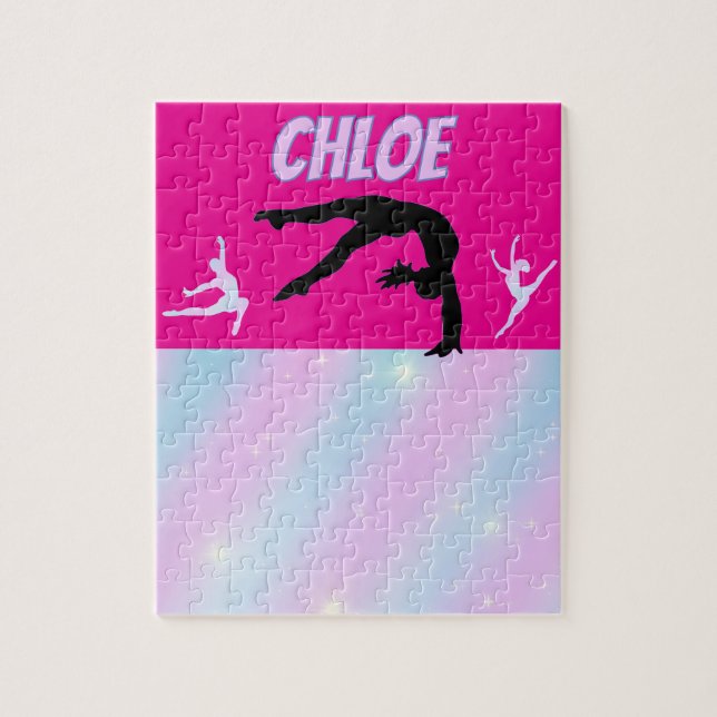 Gymnastik Lila Lilac Hot Pink Baby Blue Pastell Puzzle (Vertikal)