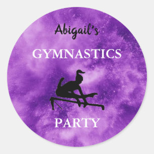 Gymnastik Lila Party Stickers