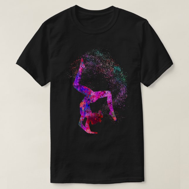Gymnastik Mädchen Aquarellgymnastik im Geschenk 5 T-Shirt (Design vorne)