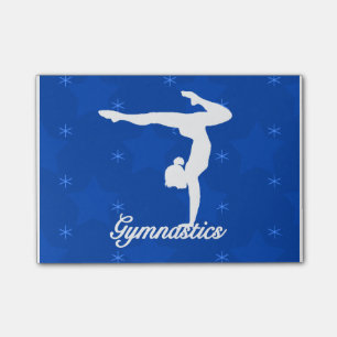 Gymnastik-Mädchen-blaue Sterne Post-it Klebezettel