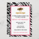Gymnastik Mädchen Geburtstagsparty Einladung Zebra (Vorne/Hinten)