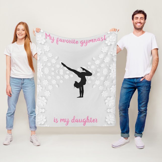 Gymnastik-Mama - Favorit Gymnast ist meine Tochter Fleecedecke (Beispiel)
