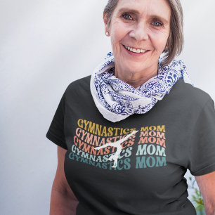 Gymnastik Mama Handstand Retro Wave Typografie T-Shirt
