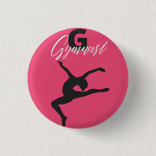 Gymnastik Monogram G ist für Gymnast Button