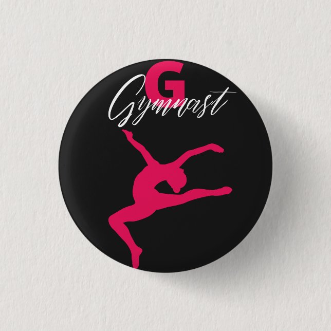 Gymnastik Monogram G ist für Gymnast Button (Vorderseite)