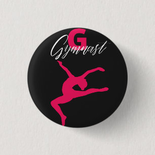 Gymnastik Monogram G ist für Gymnast Button