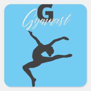Gymnastik Monogram G ist für Gymnast Quadratischer Aufkleber
