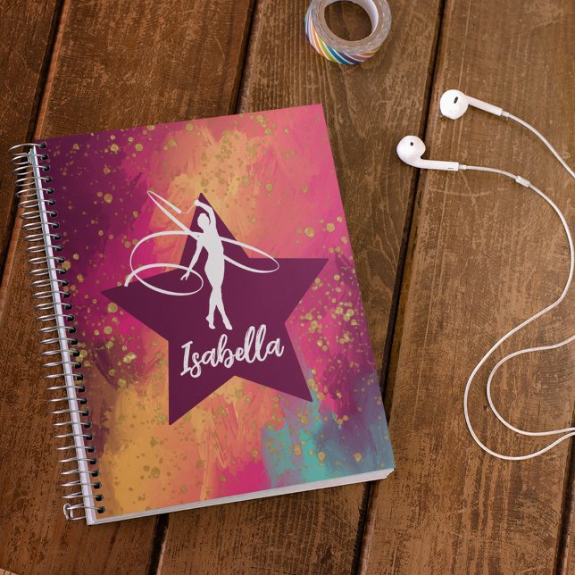 Gymnastik Monogram Name Gold Glitzer Notizbuch (Von Creator hochgeladen)