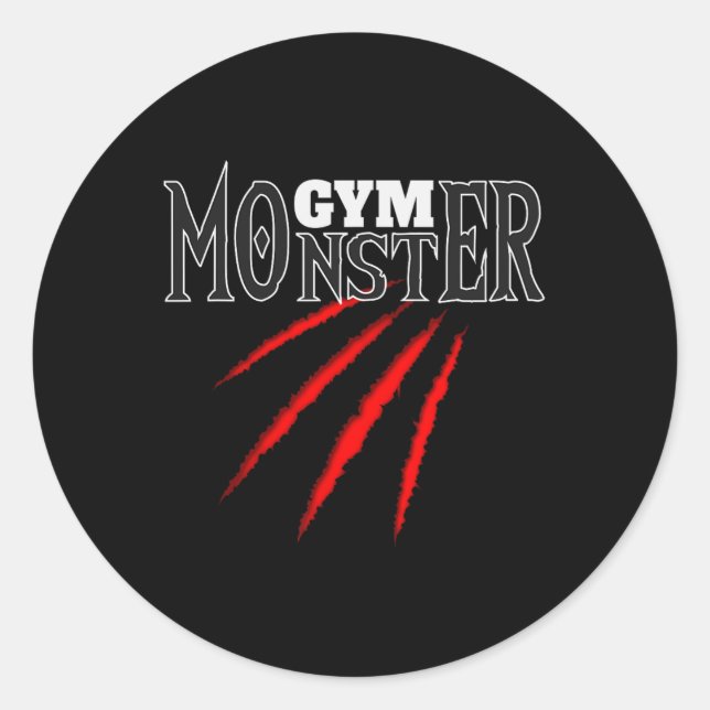 Gymnastik Monster Sport Bodybuilding Runder Aufkleber (Vorderseite)