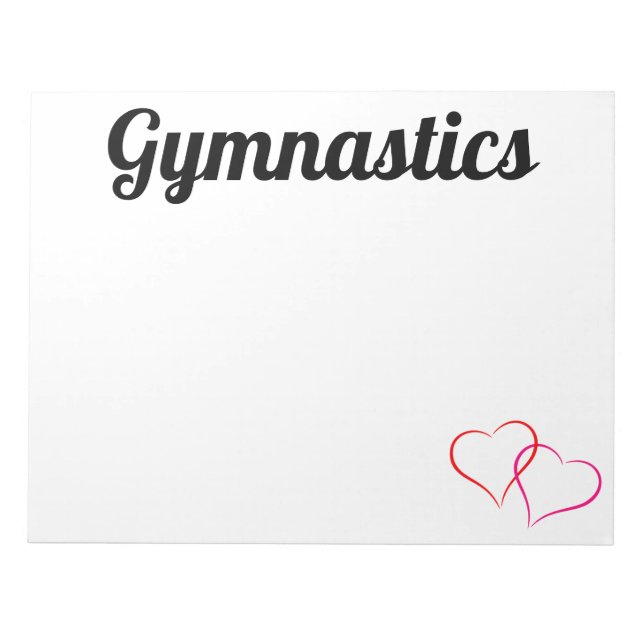 Gymnastik Notepad mit Herz Notizblock (Vorderseite)