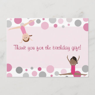 Gymnastik-Party-Ebene danken Ihnen im Rosa und im Dankeskarte