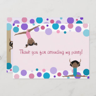 Gymnastik Party Flat Danke in Aqua und Pinks Einladung