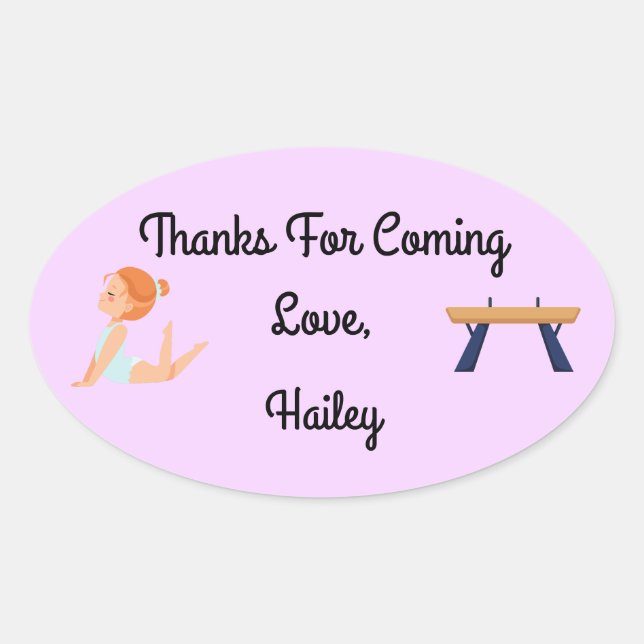 Gymnastik-Party Vielen Dank, Sticker (Vorderseite)