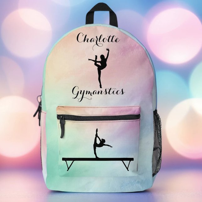Gymnastik Pastel Lila Green Personalisiert Bedruckter Rucksack (Von Creator hochgeladen)