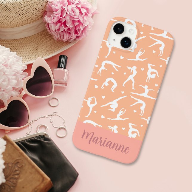 Gymnastik Peach Individuelle Name Girlie Case-Mate iPhone Hülle (Von Creator hochgeladen)
