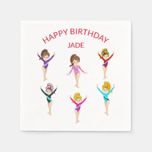 Gymnastik personalisiert BIRTHDAY Serviette