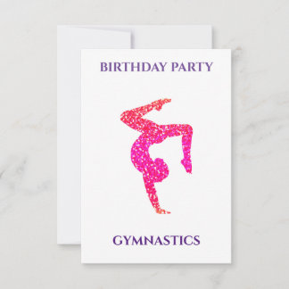 "GYMNASTIK" PERSONALISIERTE GEBURTSTAGLICHE EINLAD