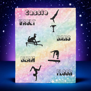 Gymnastik Personalisierte Vault, Bars, Beam & Floo Fleecedecke