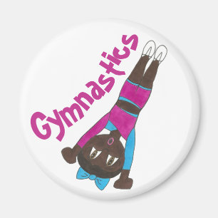 Gymnastik Pink Blue Tumbling Gym Coach Magnet