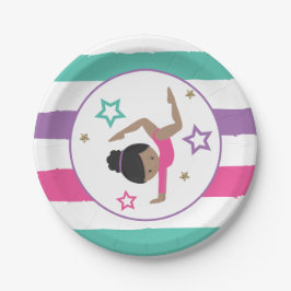 Gymnastik Pink Lila Türkis Girl Geburtstag Pappteller