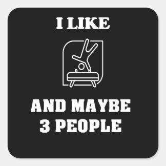 Gymnastik Quadratischer Aufkleber