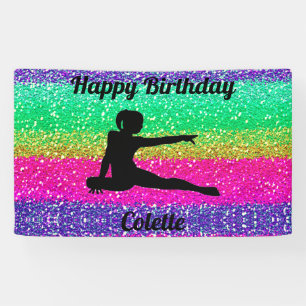 Gymnastik Rainbow Sparkle Birthday Banner