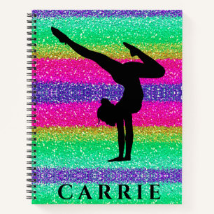 Gymnastik Rainbow Sparkle SpiralNotebook Notizbuch