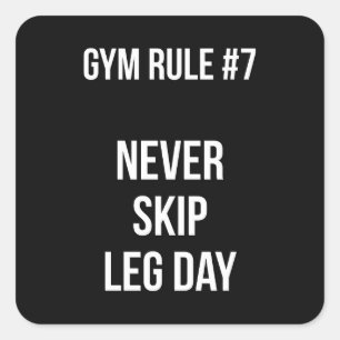 Gymnastik-Regel #7 - Leg Day - Workout Quadratischer Aufkleber
