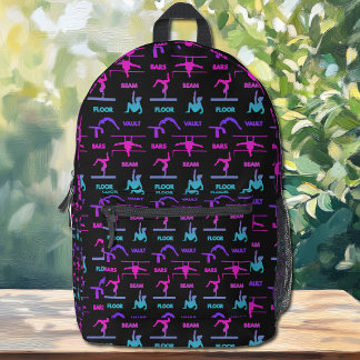 Gymnastik Rosa Lila türkisfarbene Vault-Bars Bedruckter Rucksack
