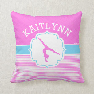 Gymnastik-rosa Streifen mit Baby-Blau Kissen