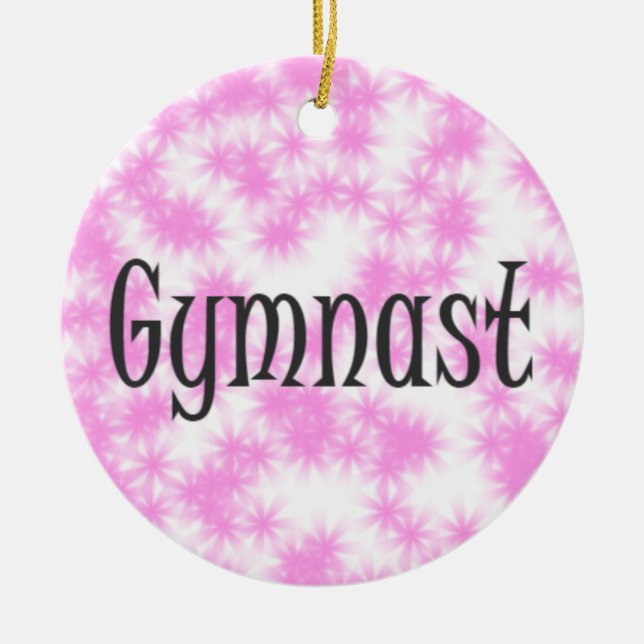 Gymnastik Rosa und Weiß Keramik Ornament (Vorne)