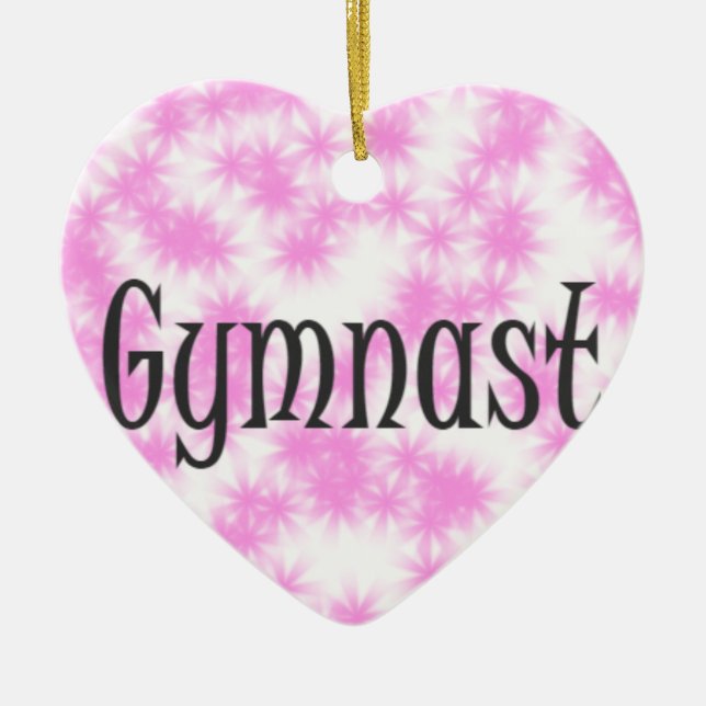 Gymnastik Rosa und Weiß Keramik Ornament (Vorne)