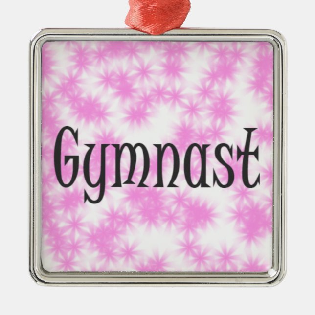 Gymnastik Rosa und Weiß Ornament Aus Metall (Vorne)