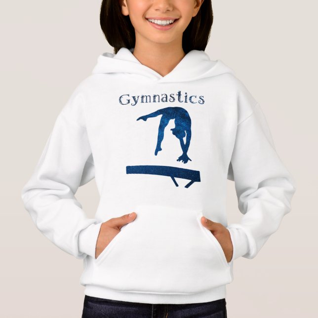 Gymnastik Royal Blue Balance Bier Schriftart Hoodie (Vorderseite)