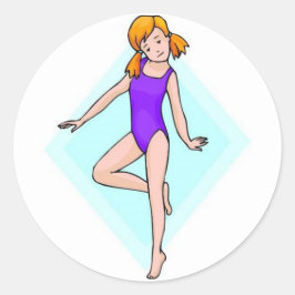 Gymnastik Runder Aufkleber