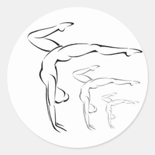 Gymnastik Runder Aufkleber