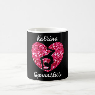 Gymnastik Schwarz und Heiß Rosa Personalisiert Kaffeetasse