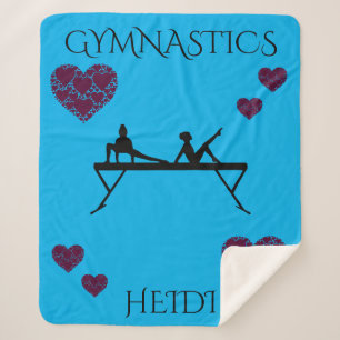 Gymnastik Sherpa Decke mit personalisiertem Namen. Sherpadecke