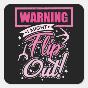 Gymnastik Shirt für Girls Gymnast Geschenk Quadratischer Aufkleber