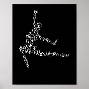 Gymnastik Silhouette Gymnast Aerobic Ästhetik Poster