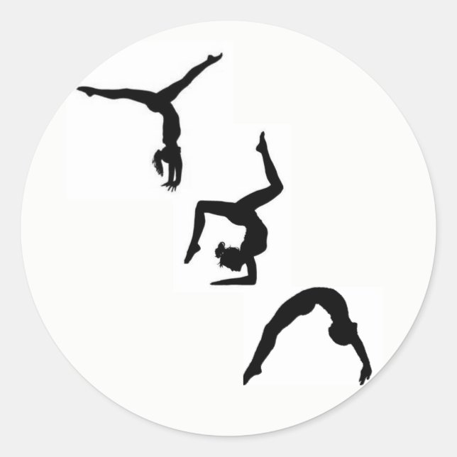 Gymnastik Silhouette Sticker (Vorderseite)