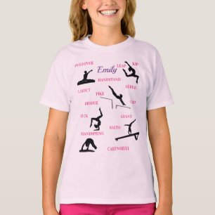 Gymnastik Skills Typografie T - Shirt