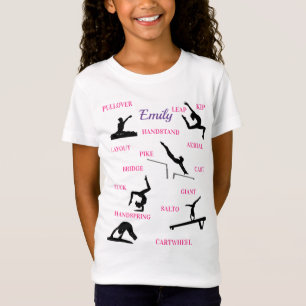 Gymnastik Skills Typografie T - Shirt