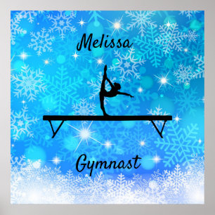 Gymnastik Snowflake Balance Beam Poster