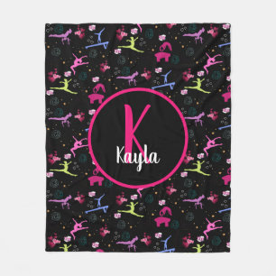 Gymnastik Spaß Printwerbung Mit Monogramm Fleecedecke