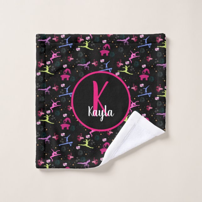 Gymnastik Spaß Printwerbung Mit Monogramm Waschlappen (Waschlappen)