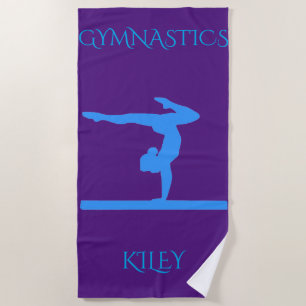 Gymnastik Strandtuch. Personalisierter Name. Strandtuch